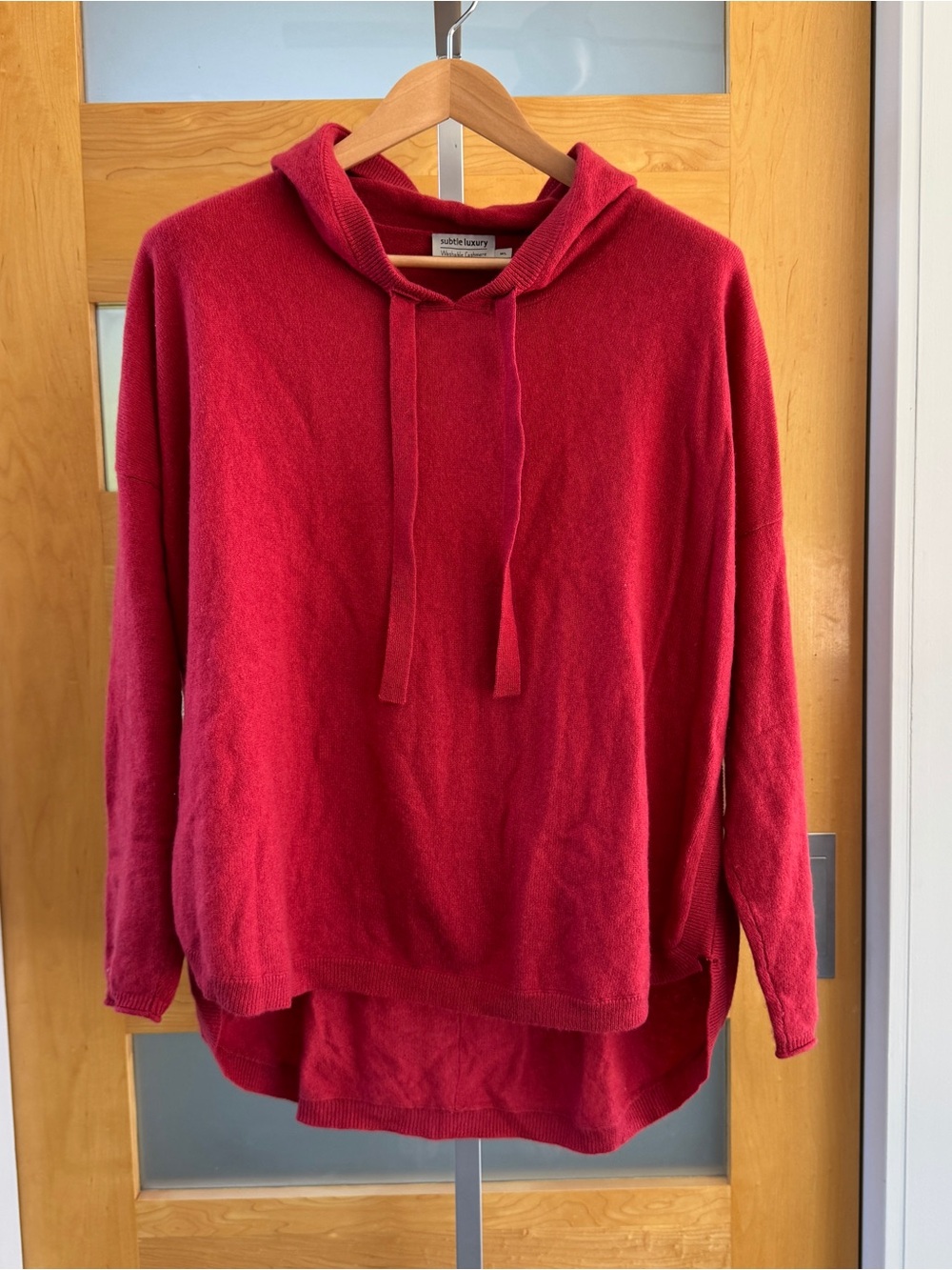 Subtle Luxury Pink Red Cashmere Hoodie